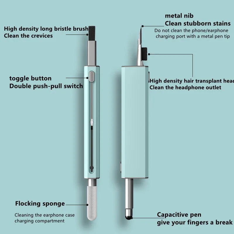 

Многофункциональная Чистящая Щетка EarbudsCleanPen, цифровая клавиатура, чистящая ручка TWS Bluetooth, ручка для чистки наушников + сенсорная ручка