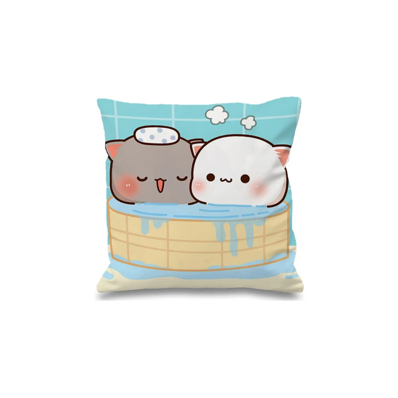 

Outdoor Cushion Covers 45x45 Peach Cat Decorative Cushions for Sofa Ornamental Pillows Pillow Cover Pillowcase Anime Bed Throw