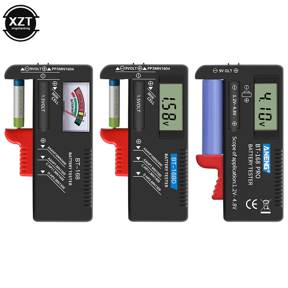 

BT-168/168D/PRO AA/AAA/C/D/9V/1.5V batteries Universal Button Cell Battery Colour Coded Meter Indicate Volt Tester Checker Power