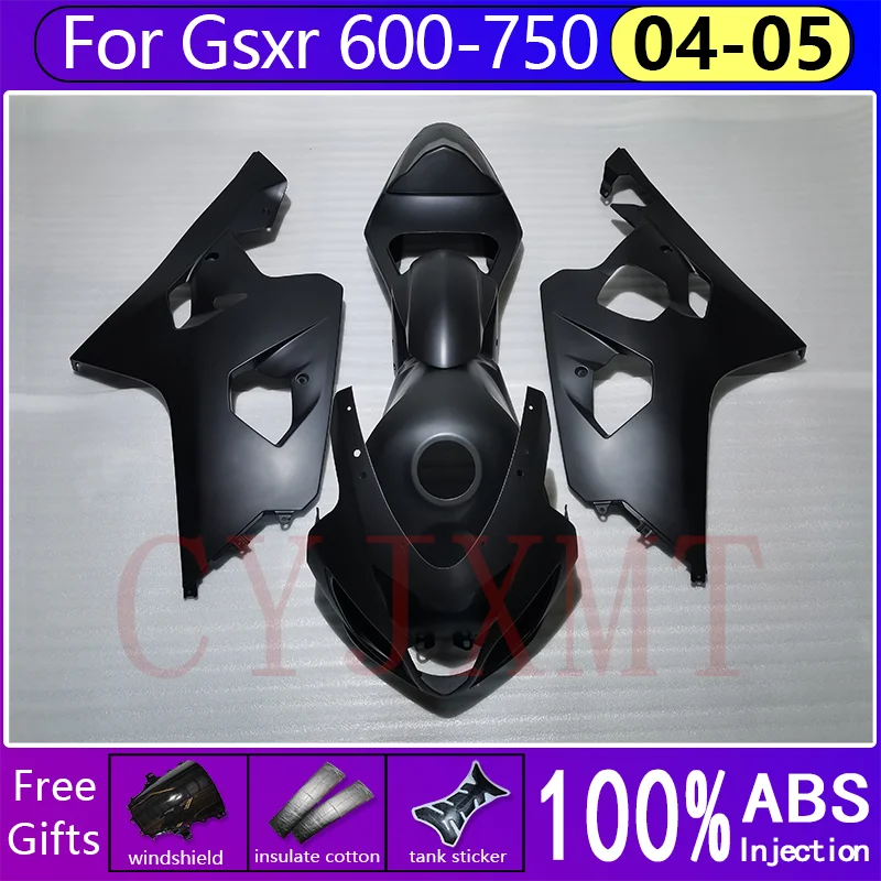 Фото Комплект обтекателей для мотоцикла из АБС-пластика для Suzuki Gsxr 600 750 K4 2004 2005, обтекатель Gsx 600r 750r 04 05, матовый черный обтекатель кузова №1