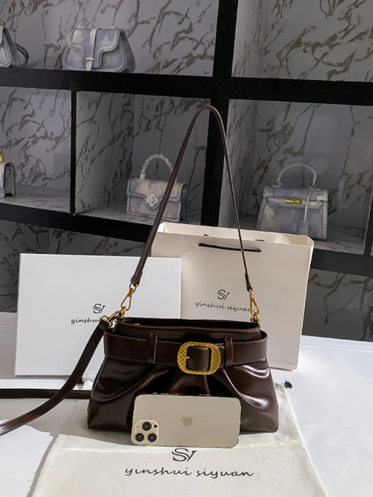 Новинка 2024 винтажная сумка для подмышек модная классическая женская работы