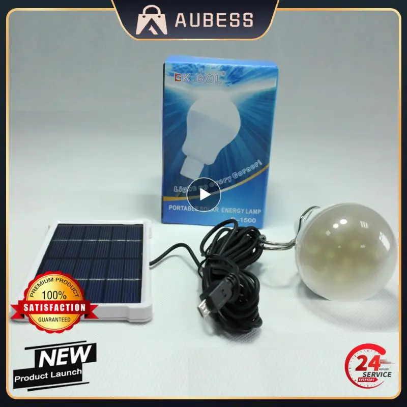 

Solar Panel Powered LED Bulb Light Outdoor Camping Tent Energy Lamp 3.7V 1600mAh