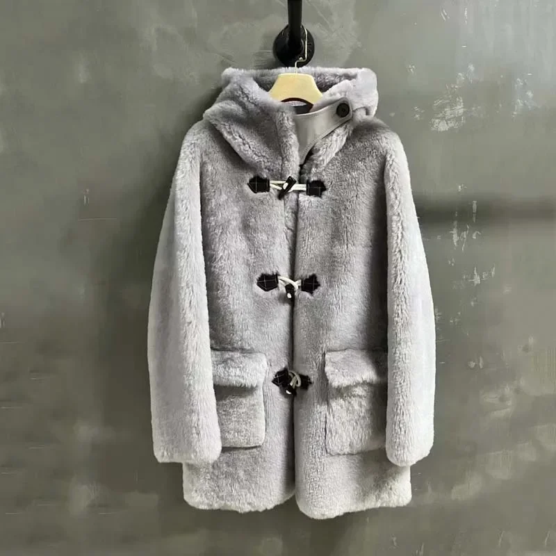 Зимнее женское пальто 2024 новая модная высококачественная одежда из натурального