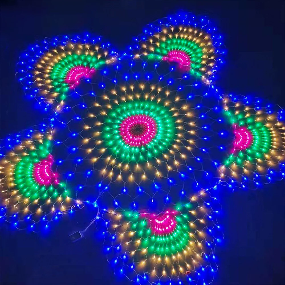 

3M 404 Leds Peacock Christmas String Light AC100-240V EU/US/UK/AU Plug 8 Modes RGB/Warm Waterproof Decoration for Party,Wedding