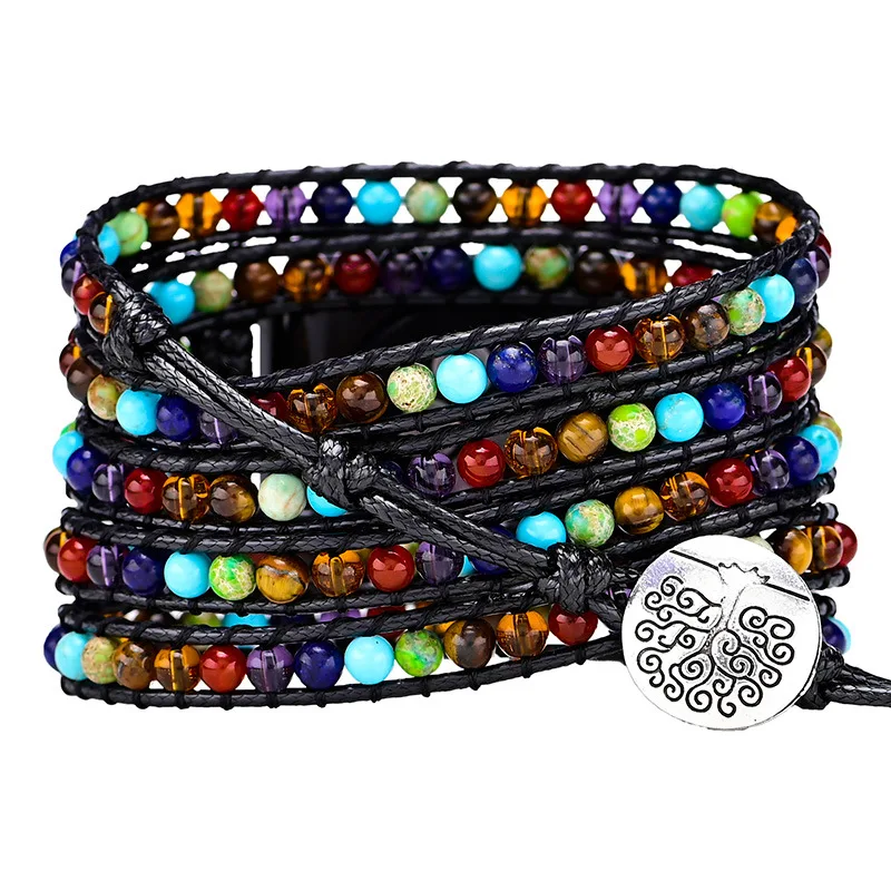 Bohemia for Apple Watch Band 38mm 40mm 42mm 45mm Agate Beaded Bracelet Strap for Iwatch Series 1-7 Ethnic Gothic Wristband