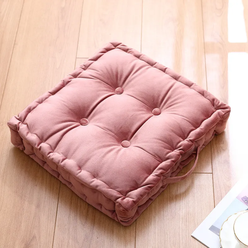 

Утолщенная бархатная напольная подушка, круглые квадратные татами, подушка для йоги, для дивана, стула, эркера, мягкий пуф с ручкой