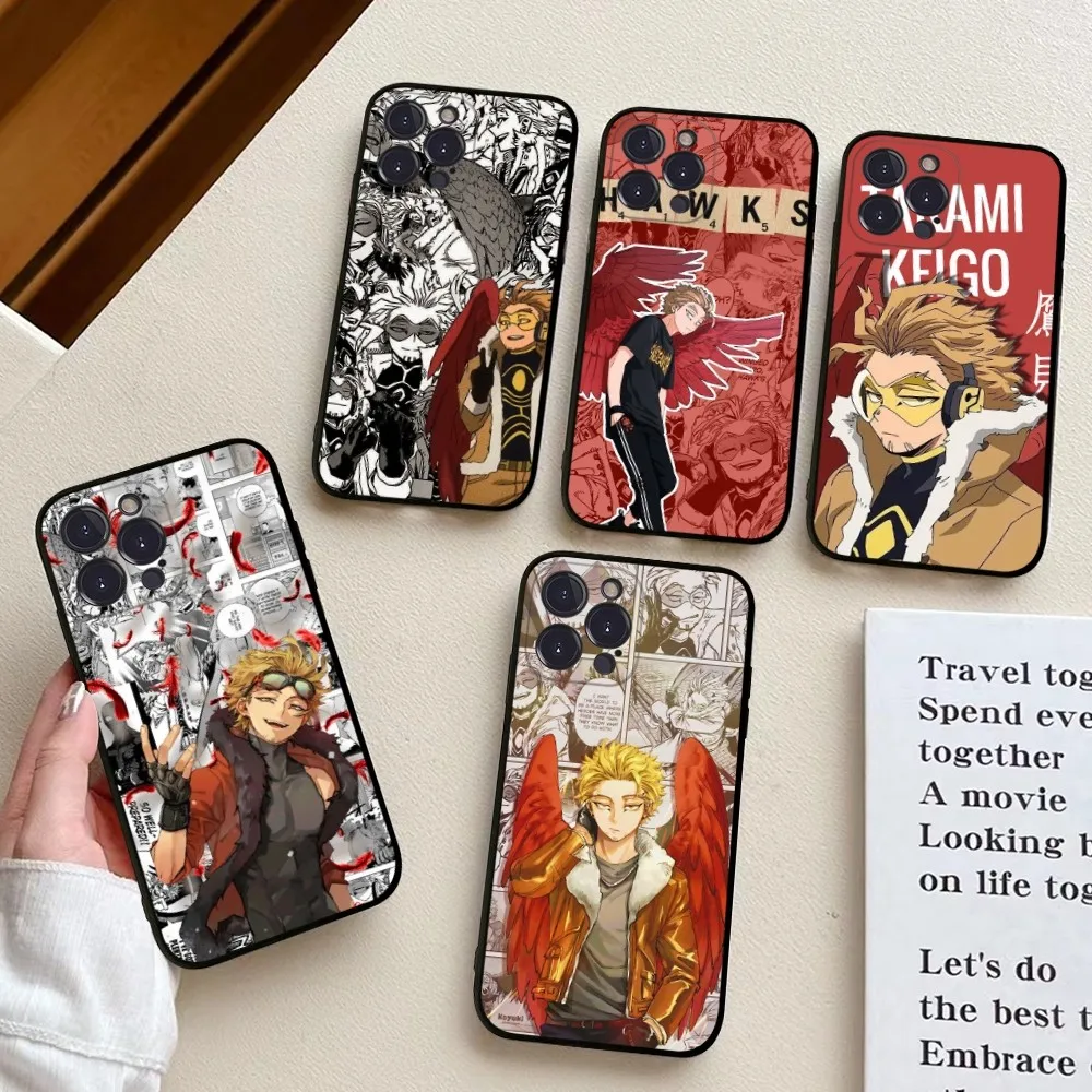 

BNHA Hawks Coat Anime Phone Case For iPhone 14 11 12 13 Mini Pro XS Max Cover 6 7 8 Plus X XR SE 2020 Funda Shell