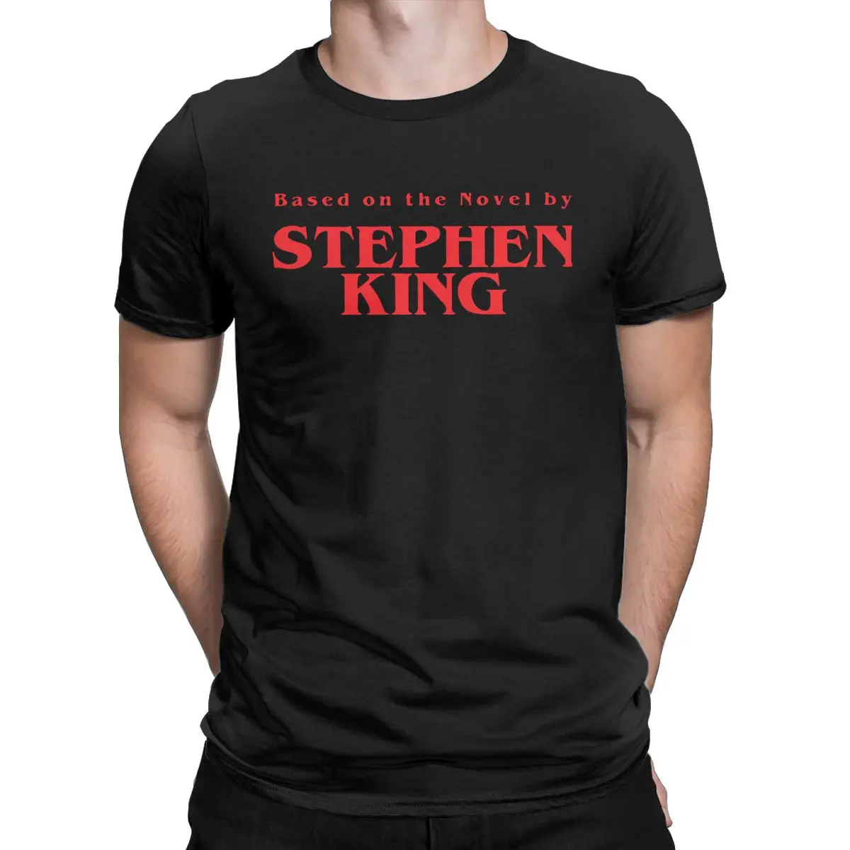

Based On The Novel By STEPHEN KING t shirt for men Stranger Things Vintage Tees Short Sleeve Pure Cotton Printed Clothing