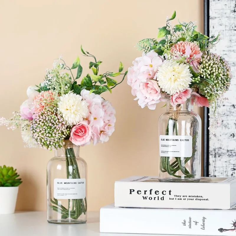 

Artificial Flowers,38cm Hydrangea Bouquet, Home Living Room Vase Decorative Plant, Wedding Hand Holding, Valentine's Day Bouquet
