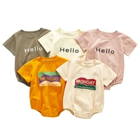 cotton summer kids jumpsuits letter print loose baby romper casual childrens clothing newborn onesie infant toddler clothes