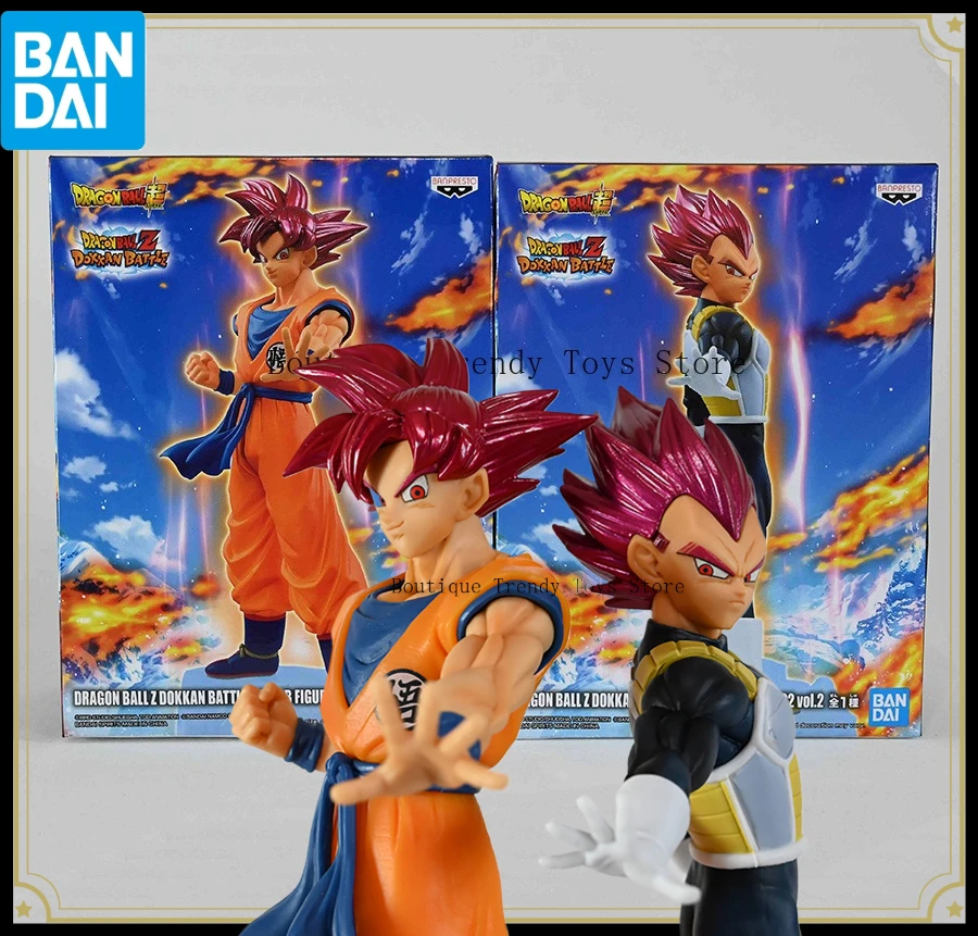 Фото Официальная коллекционная фигурка Banpresto Dragon Ball Dokkan Battle: 7-я годовщина, SSG Гоку и Вегета, аниме-статуэтка, модель-игрушка №1