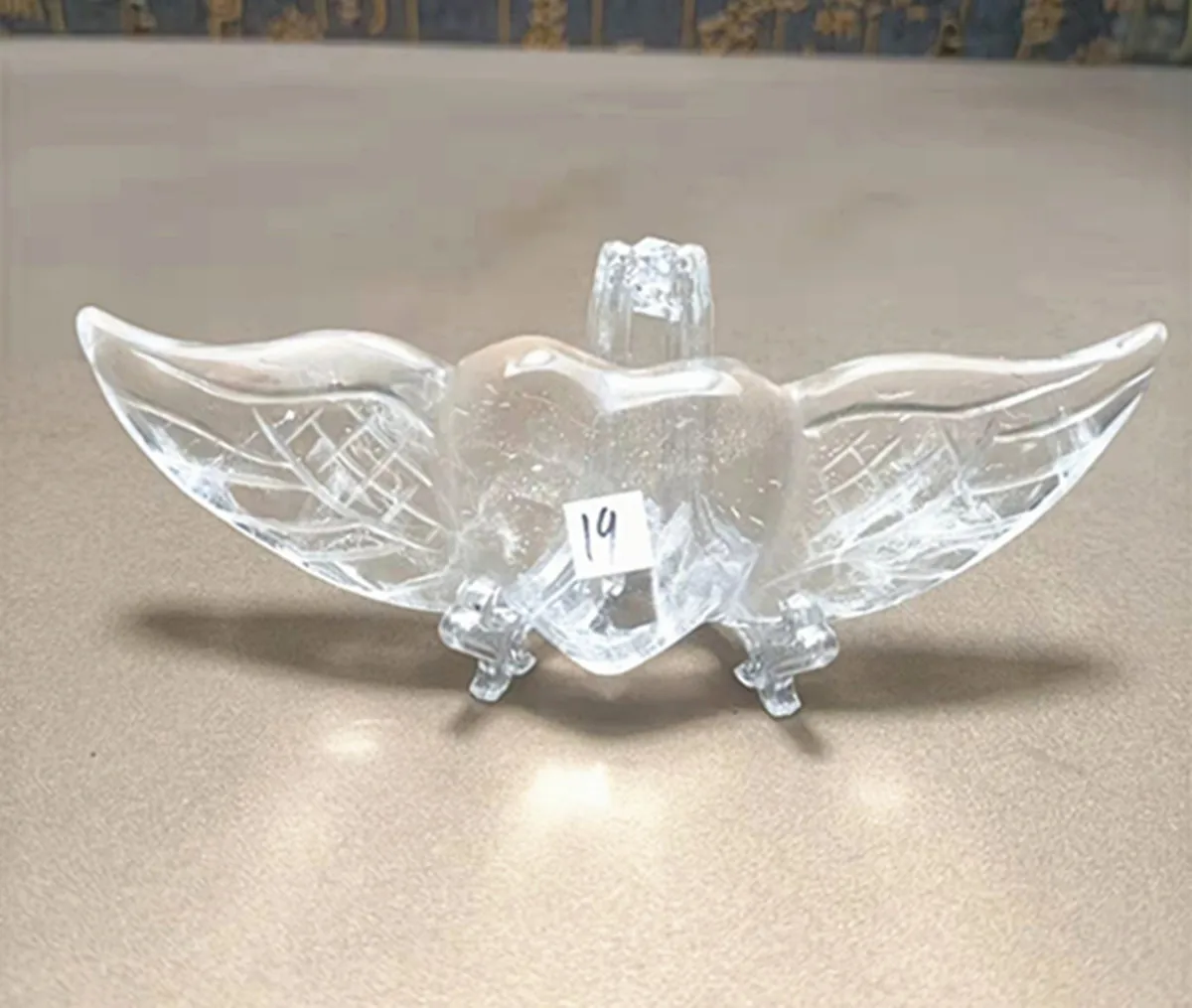 Натуральный кварцевый кристалл энергия белый резьба сердце крылья рейки мебель