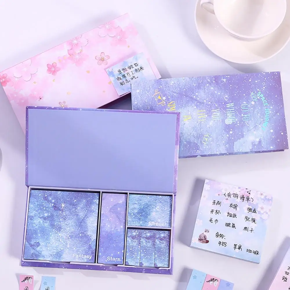 

Notepad Sticker Note Memo Pad Sticker Self Adhesive Sticky Note 6Pcs Marker Daily Planner