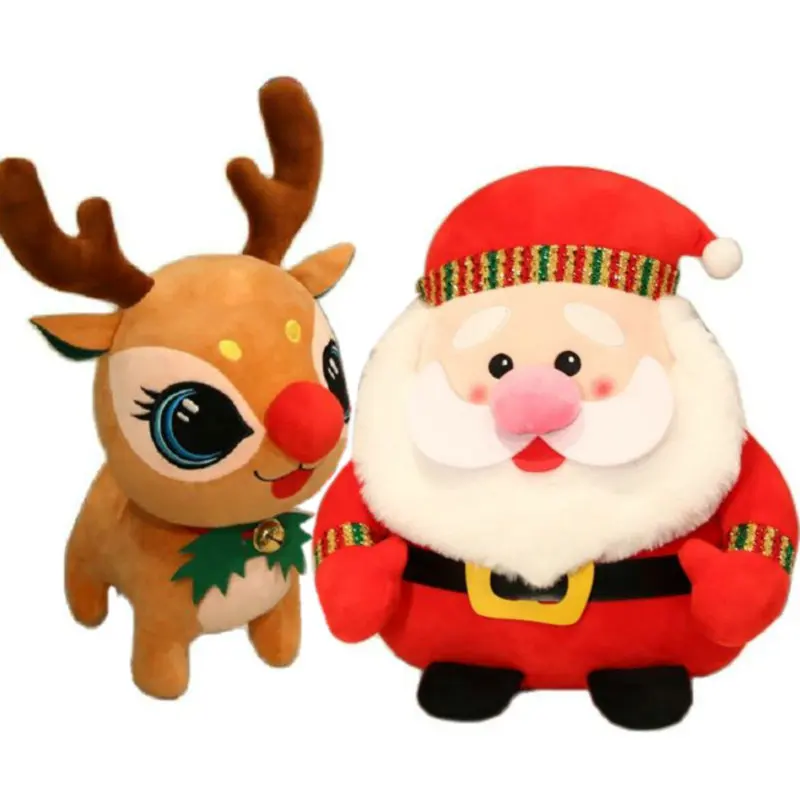 

Рождественское украшение, мягкая плюшевая игрушка в виде Санта-Клауса, Милый лось, игрушка-животное, декоративные подушки, кавайная плюшева...