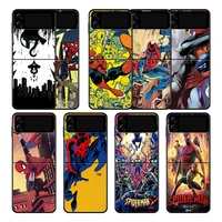 superhero spiderman marvel phone case cover for samsung galaxy z flip3 flip 5g zflip galaxyzflip3 zflip3 shell full bag trend