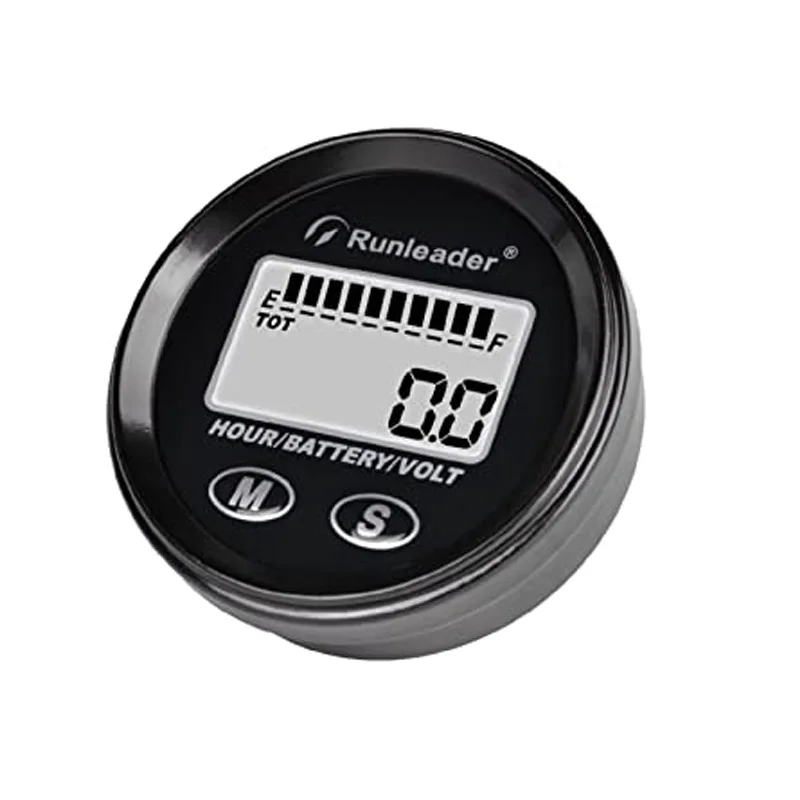 

Battery Monitor Hour Meter Voltmeter Backlight Waterproof Indicator for 12V 24V 36V 48V Fork Lifts Golf carts Motorhome BI025B