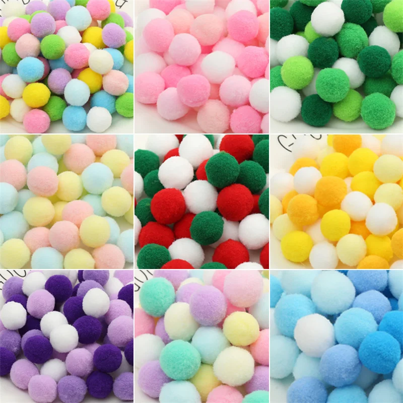 

Wholesale Pompoms 10mm 2000pcs Soft Pompoms Colorful Fluffy Plush Craft DIY Pom Pom Ball Fur Pom Pom Home Decoration Kids Toys