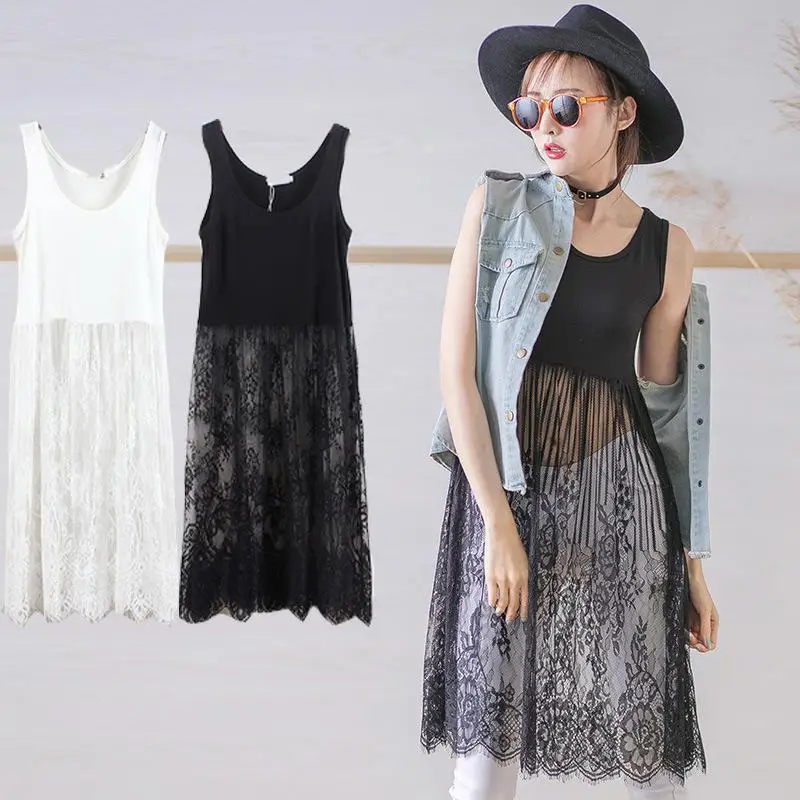 

Женское кружевное платье на бретельках, повседневное Длинное свободное платье черного цвета с вырезами, пляжное платье, лето 2022