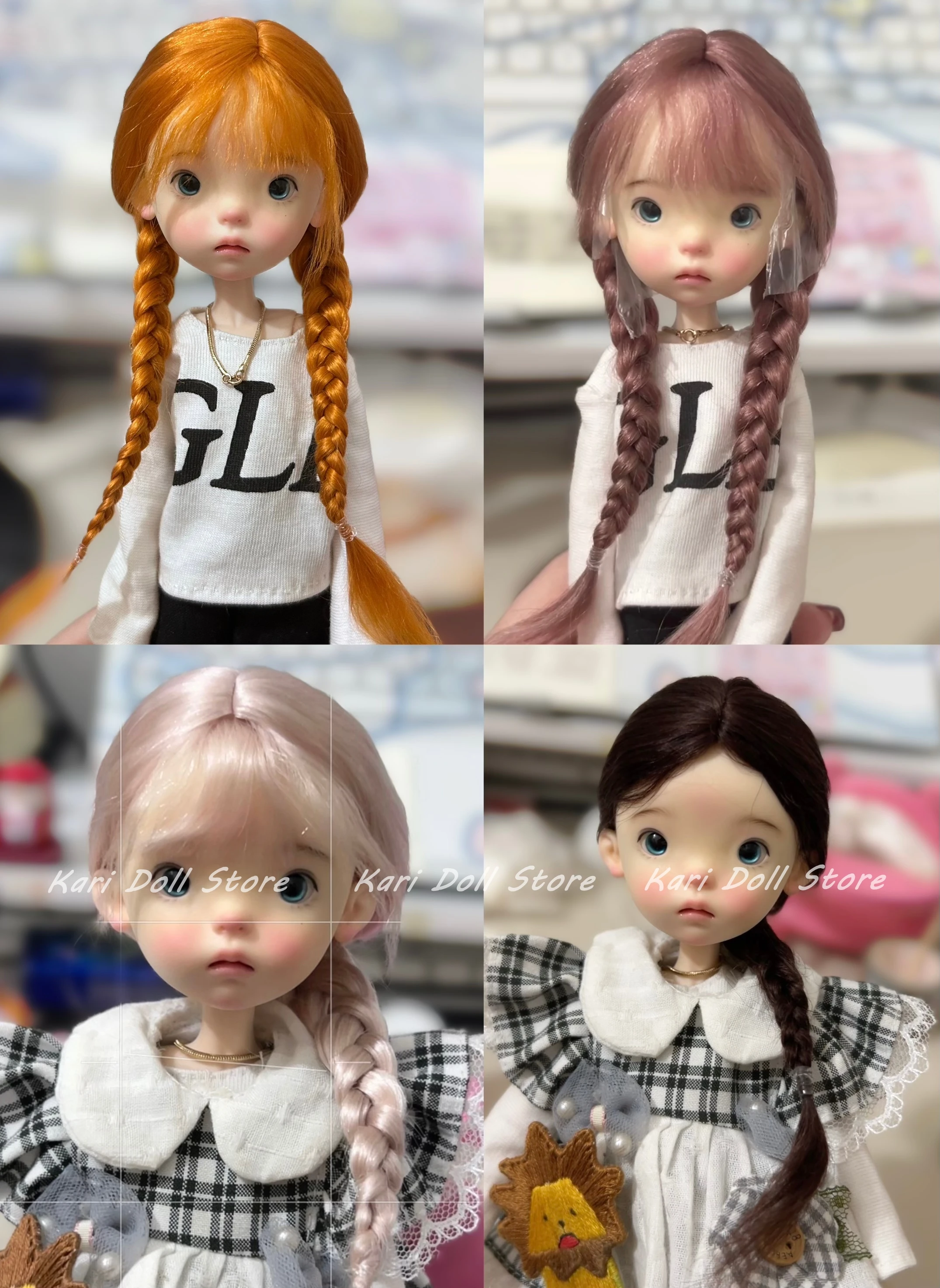 Kari Doll Парики из натурального мохера для куклы Landazz Landoudou окружность головы 16 см
