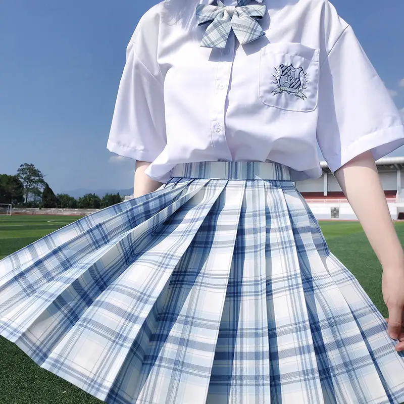 

JK Skirts Women 2022 Summer High Waist Skirts Korean Style Pleated Skirts for Girls Cute Sweet Ladies Plaid Mini Skirt Women New