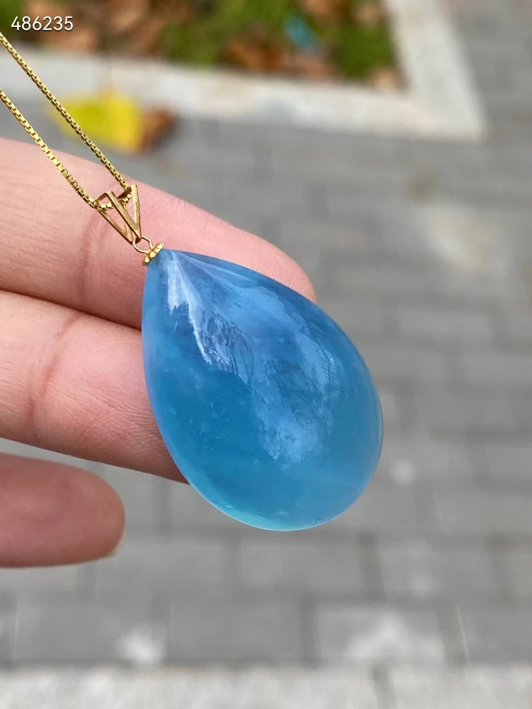 

Natural Blue Aquamarine Pendant Brazil 33*22*11mm 18K Gold Women Aquamarine Water Drop Jewelry Fashion Jewelry AAAAAA