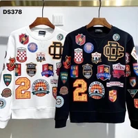 new dsquared2 mens hip hop long sleeved cotton high quality mens round neck printing letter long sleeved t shirt ds378