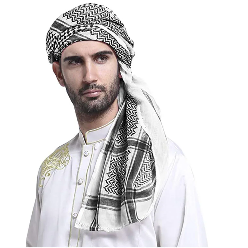 

Men's Lare Arab Sema eadscarf Muslim eadcover Sawl Keffiye Arabic Scarf