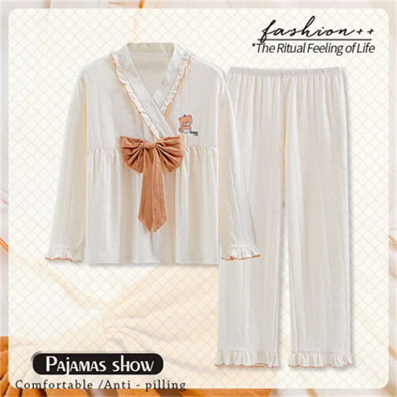 Princess Pajamas Set Sweet Sleepwear For Women Elastic Sexy Pyjama Women's 2022 Fashion Autumn Homewear Clothes Big Size