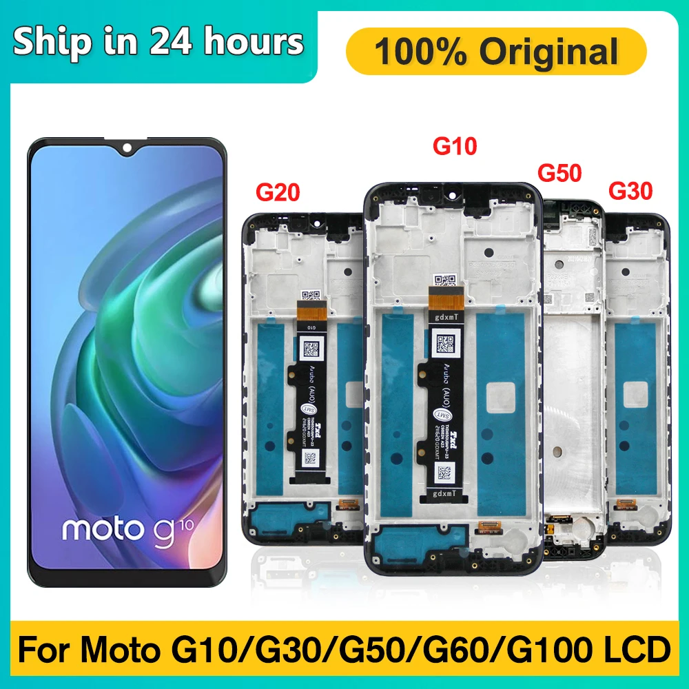 Оригинальный ЖК-дисплей для Motorola Moto G10 G20 G30, сенсорный экран, дигитайзер с рамкой, сменный дисплей для MotoG30 G50 G60 G100
