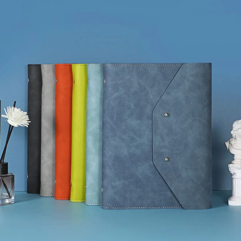 

A5 Business Loose Leaf Notebook 2022 New Detachable Soft Leather Notepad Three-fold University Notebooks Office School Supplies