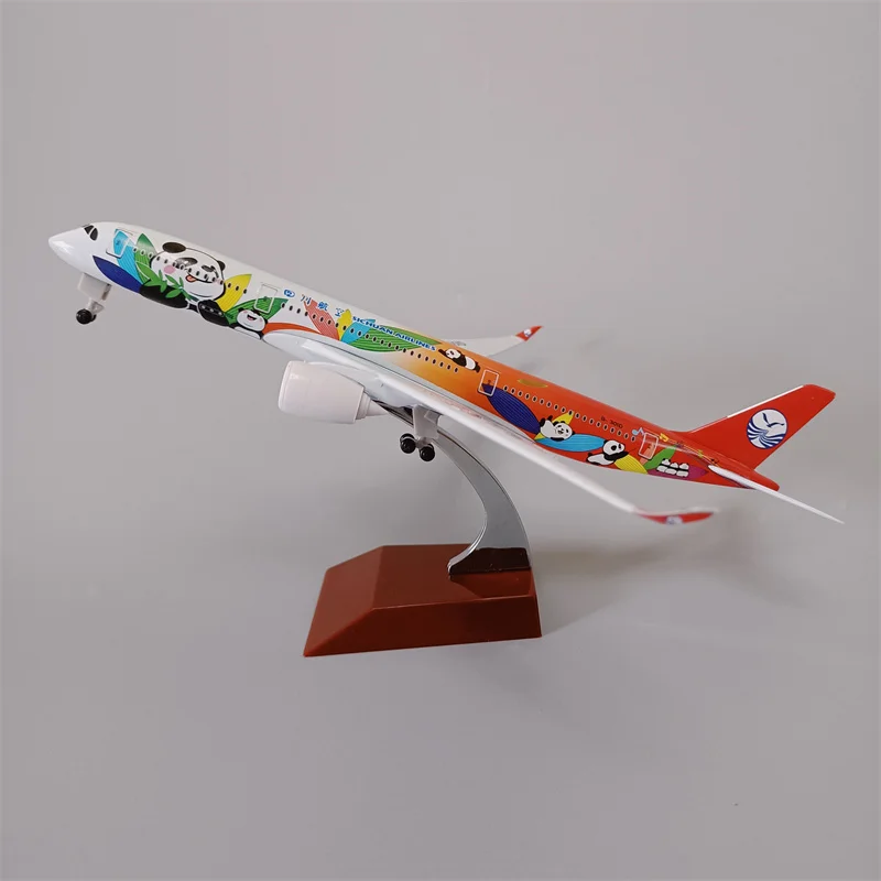 

20cm Alloy Metal Air China Sichuan Airlines Airbus 350 A350 Cartoon Panda Airplane Model Diecast Plane Model Aircraft w Wheels