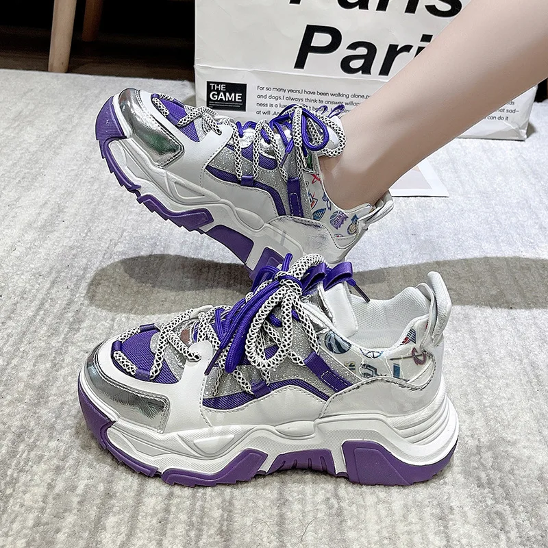 

Sports Shoes Women's New Style Breathable Leisure Thick Soled High Rise Muffin Shoes Fashion Running Shoes Women Chunky Sneakers