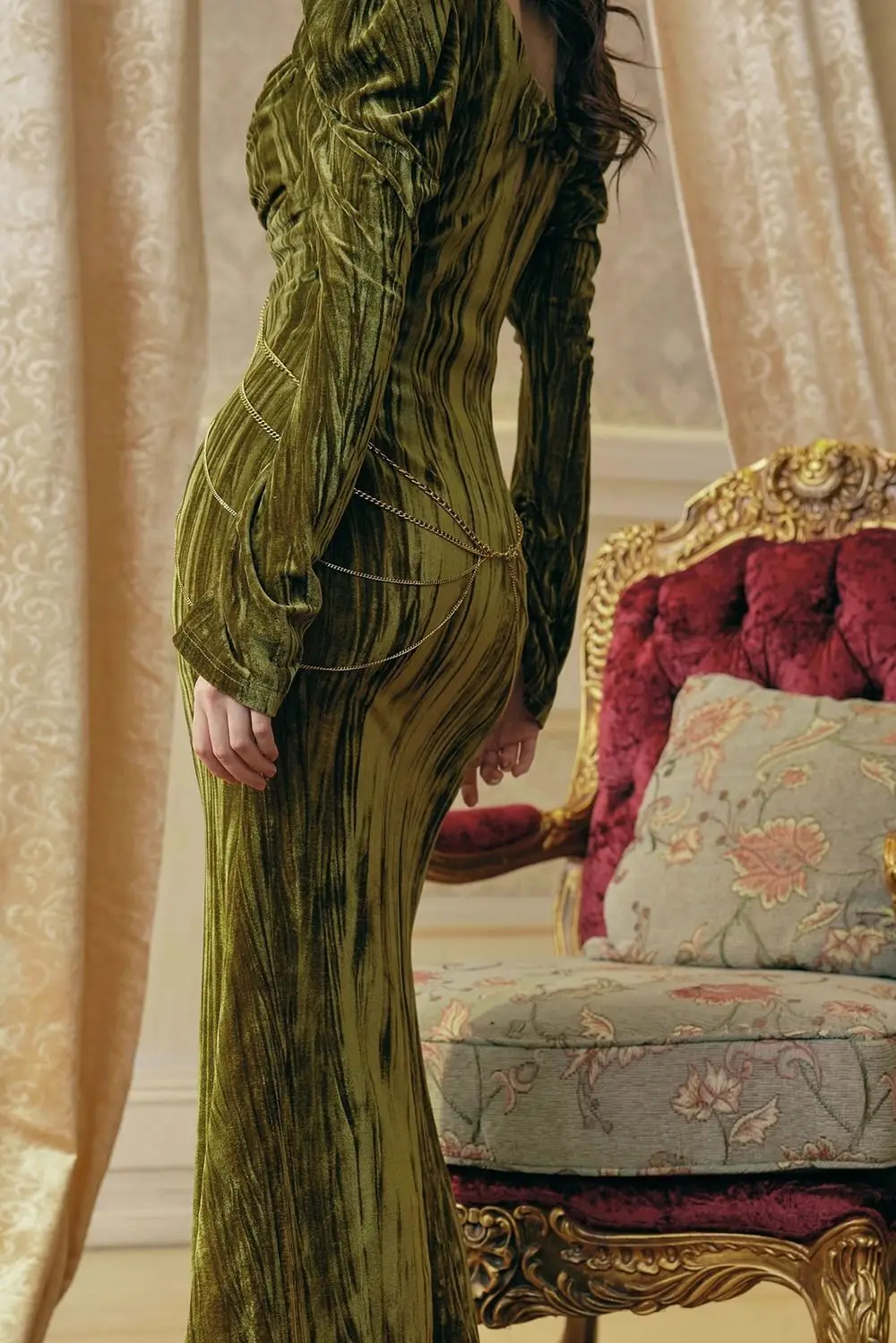 Женское винтажное бархатное платье в стиле французского суда с корсетом на