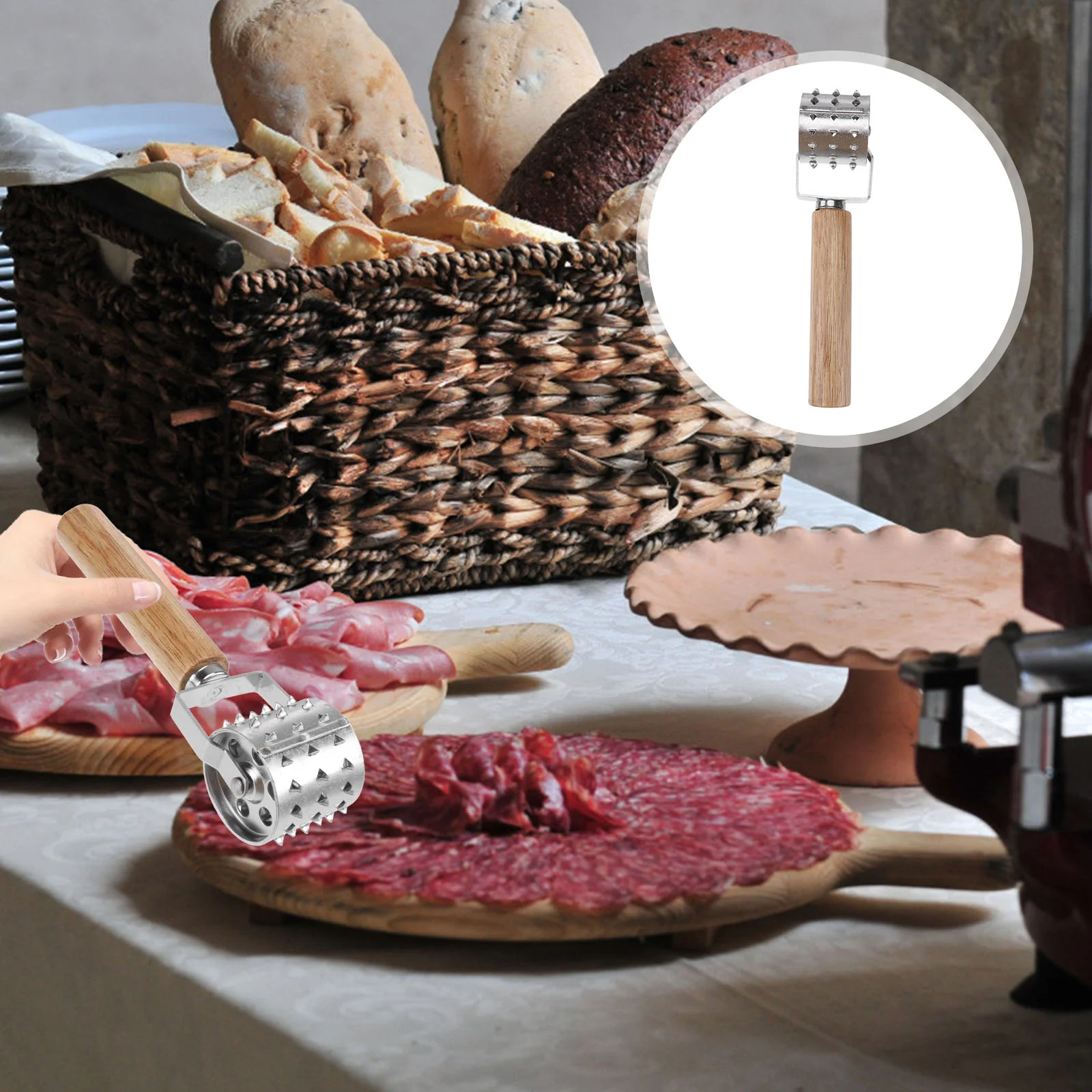 

Meat Tenderizer Steak Mallet Kitchen Hammer Tenderiser Pounder Chicken Tenderizers Hand Crank Manual Cooking Poker Cube Cuber