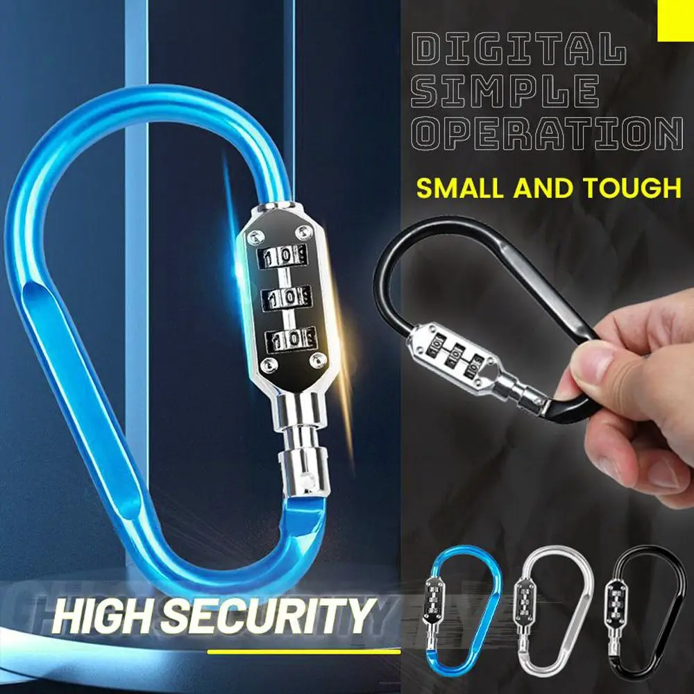 

Luggage Lock 3-digit Combination Lock Electric Vehicle Helmet Lock Suitcase Padlock Carabiner Combination Lock