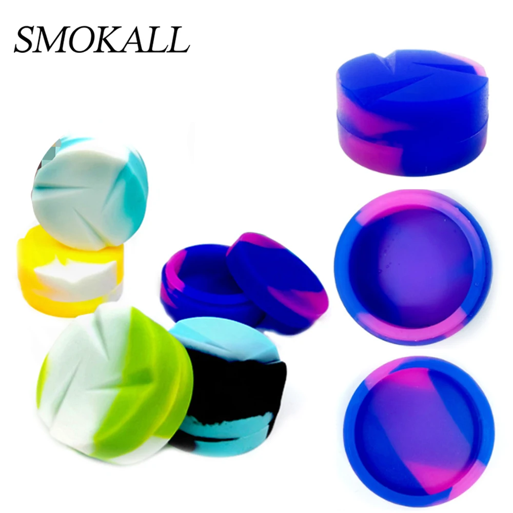 20Pcs Silicone 7ml Jar Oil Wax Dab Container Makeup Jars Cigarette Cream Liquid Cosmetic Smoking Accessories Storage Box