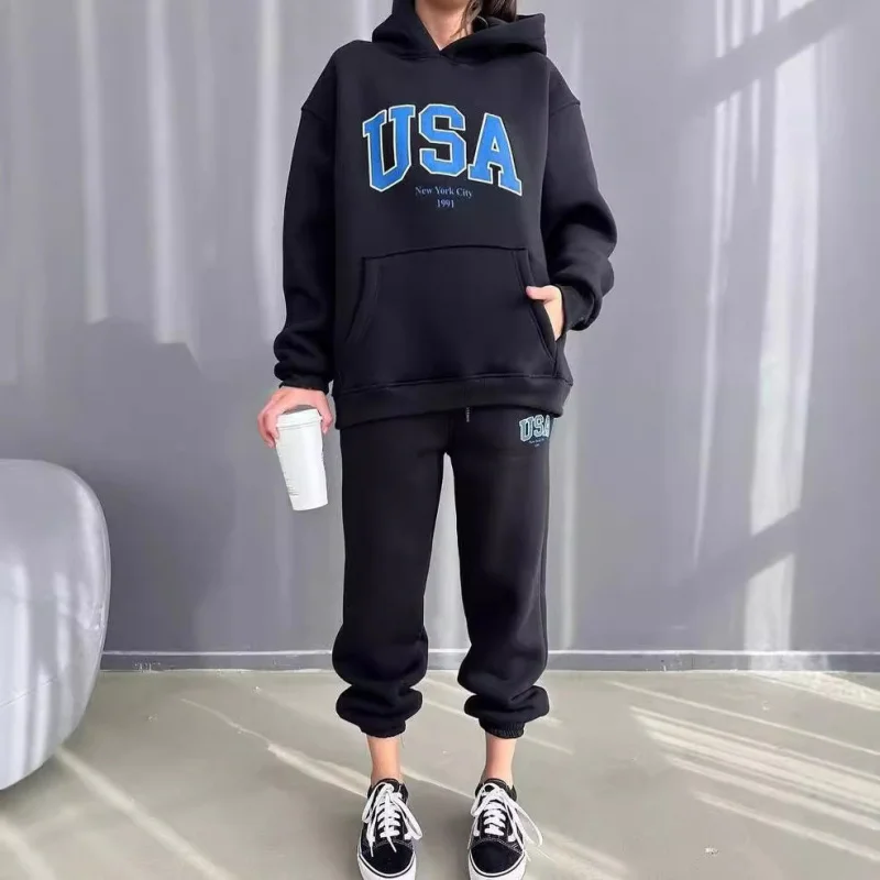 Повседневная свободная женская одежда в корейском стиле модная флисовая