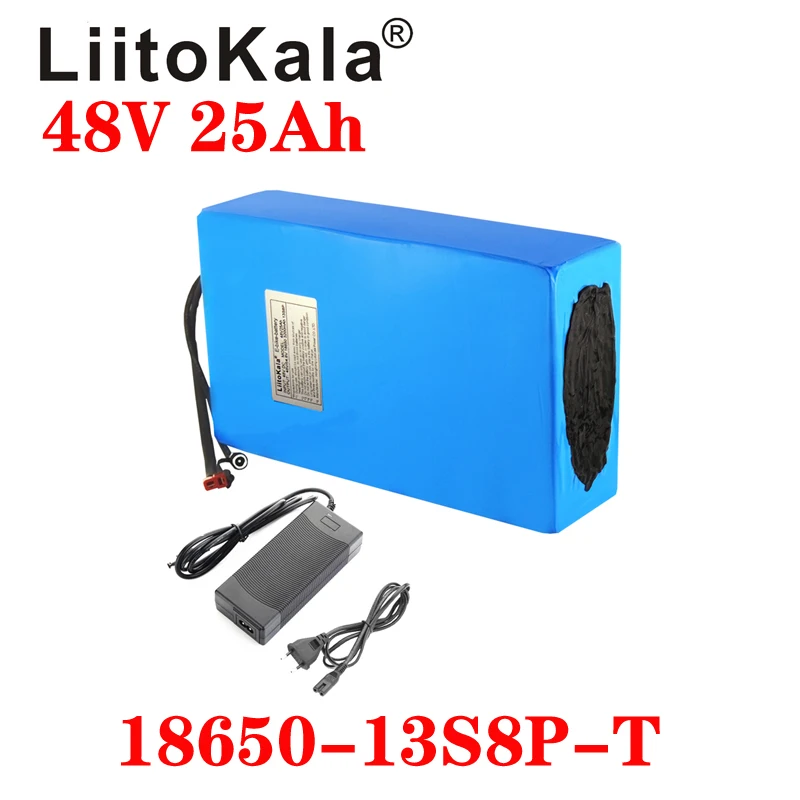 

LiitoKala 48V25ah 48V battery Lithium Battery Pack 48V 25AH 1000W electric bicycle battery Built in 50A BMS+54.6V 2A charger