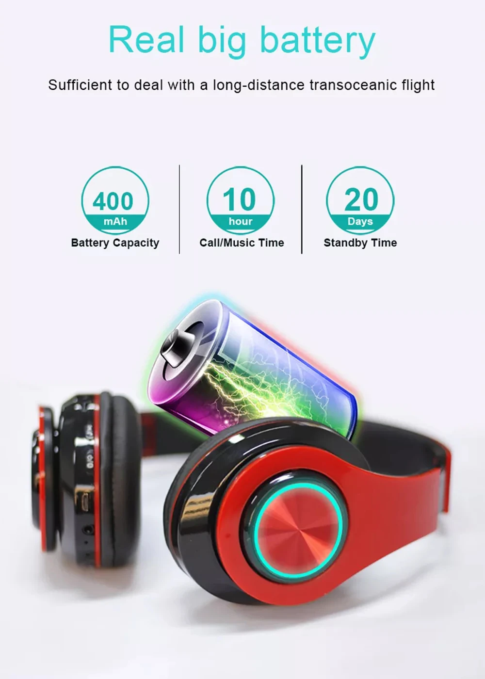 

Wireless Headphones Bluetooth Helmet Headset Stereo Noise Cancelling Foldable Earphone Waterproof Bag with Mic For Girl Kid Gift