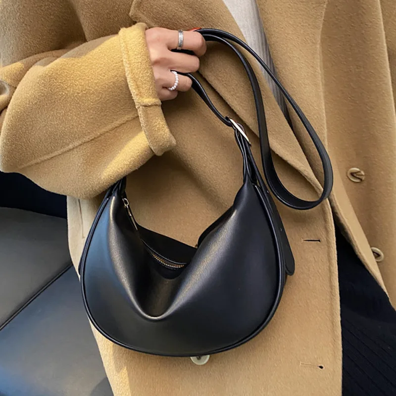 

Genuine Leather Underarm Bag Women 2023 New Fall Winter Big Capacity Commuting Shoulder Bags Adjustable Straps Zipper Bolsos