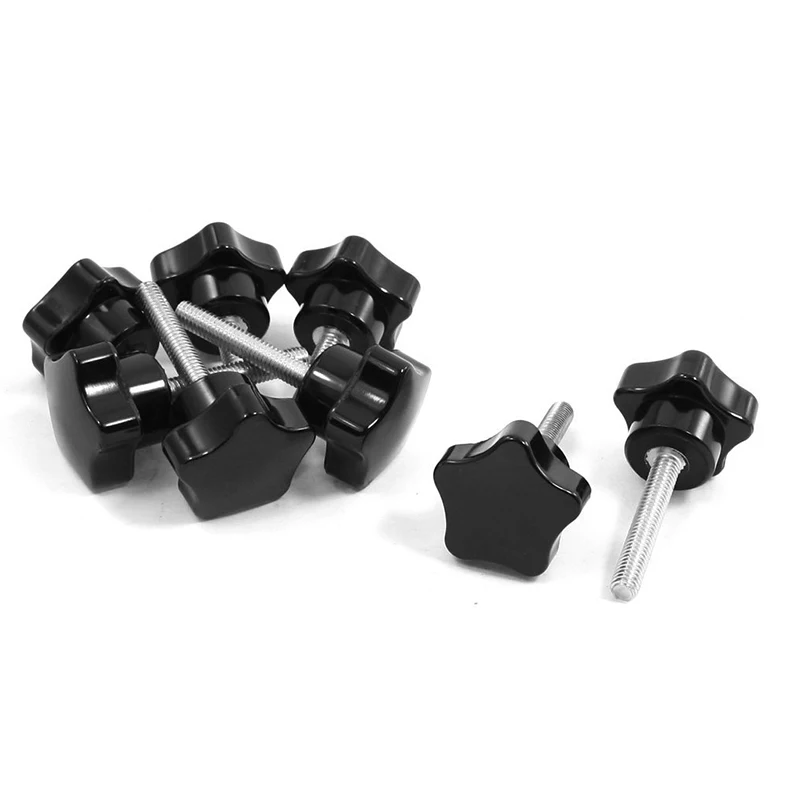 

8 Pcs M6 X 30Mm Male Thread Dia Head Clamping Screw Knob