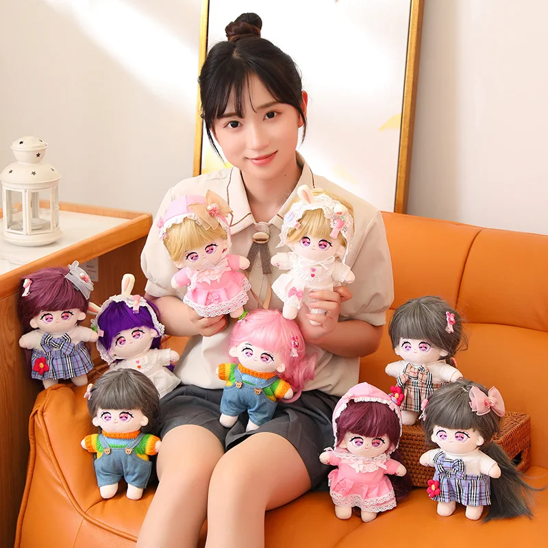 

25cm Kawaii Idol Doll Anime Plush Star Dolls Stuffed Customization Figure Toys Cotton Baby Plushies Toy Can Change Clothes Gifts