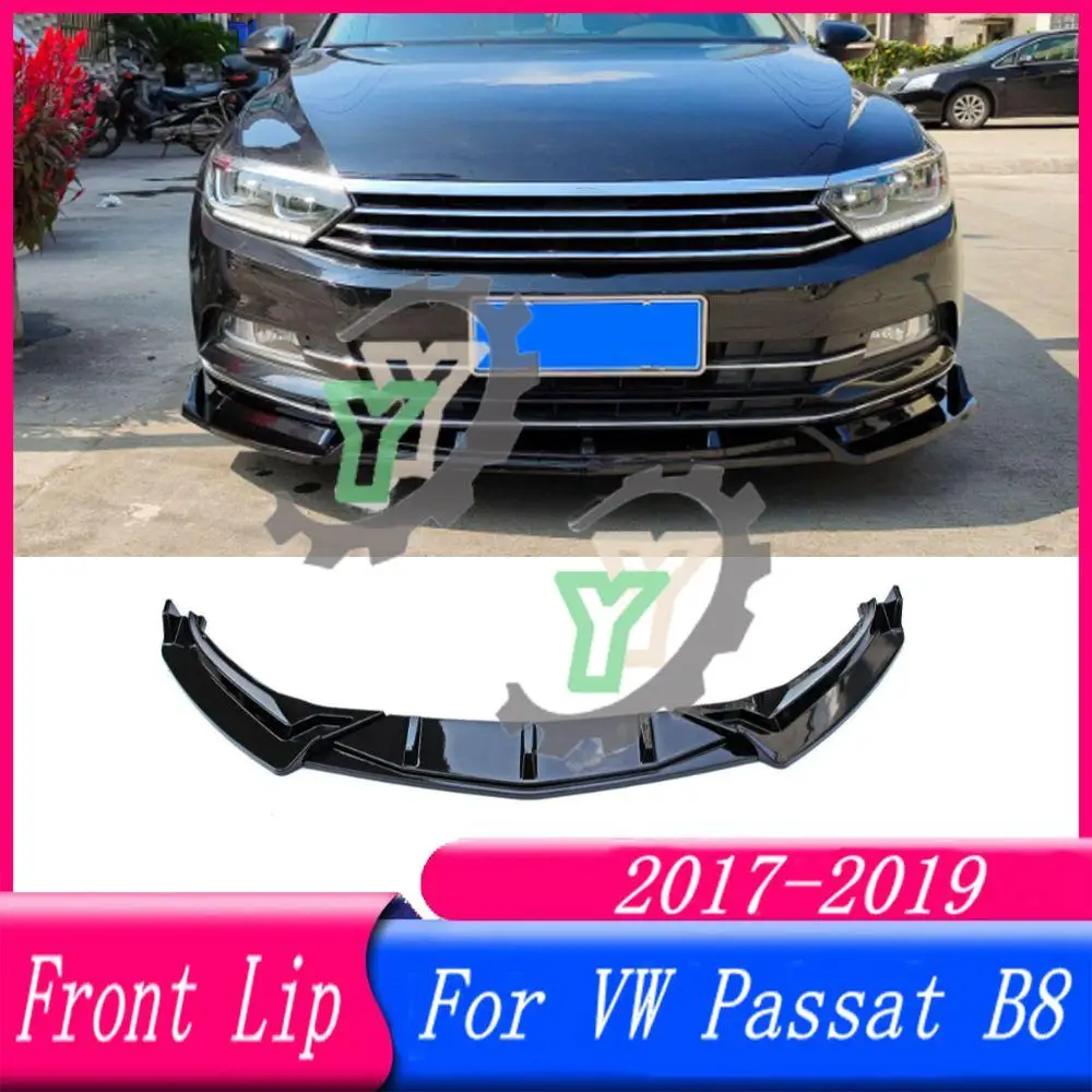 

Car Front Spoiler Bumper Lip Glossy Black Car Lower Splitter Body Kit Guard Plate Lippe Board For VW Passat B8 2017 2018 2019