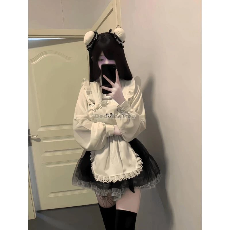 2024 повседневный комплект для косплея в стиле Лолиты горничной модный дизайн