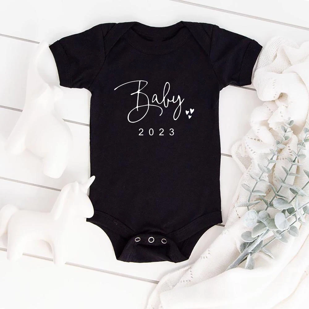 

Baby 2023 Clothes Boys and Girls Short Sleeve Tights Summer Casual Fashion Black Romper Onesie High Quality Newborn Pajamas