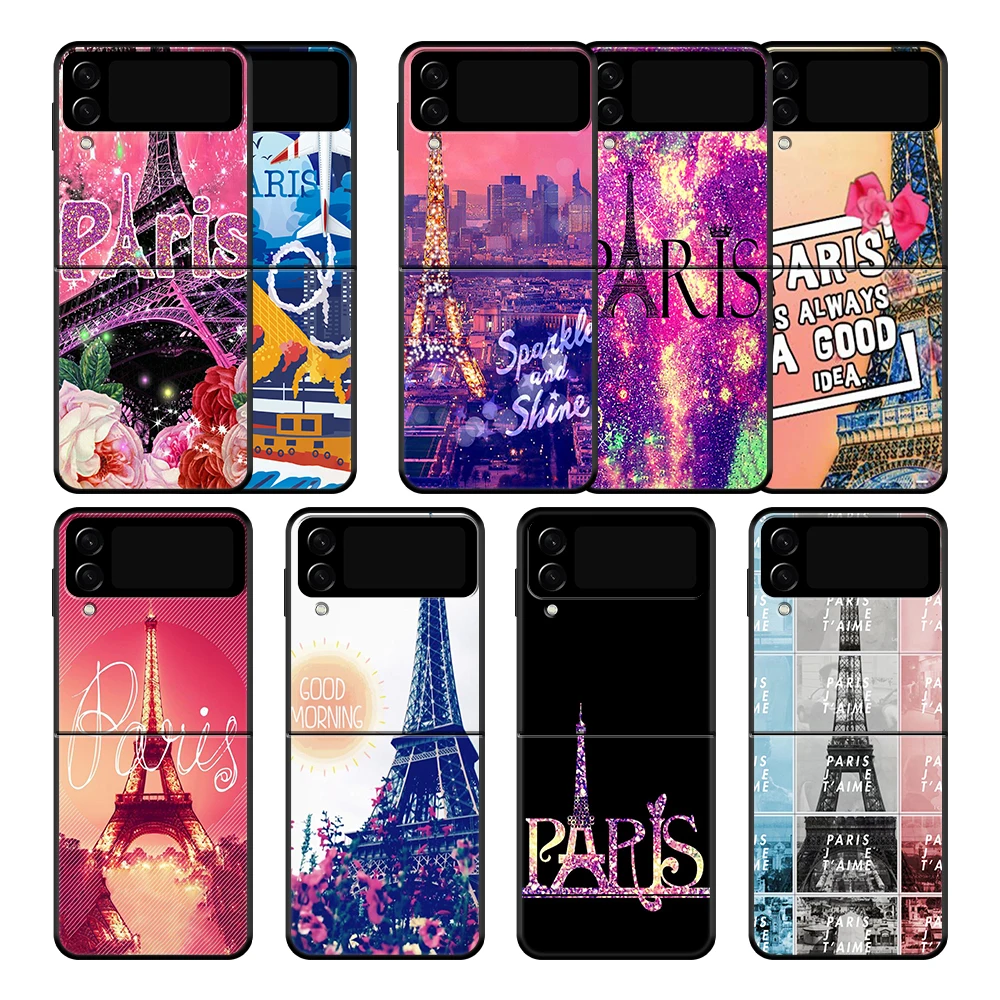 

Paris City Eiffel Tower Phone Case Cover for Samsung Galaxy Z Flip3 Flip 5G Zflip Galaxyzflip3 Zflip3 Coque Original Trend Capa