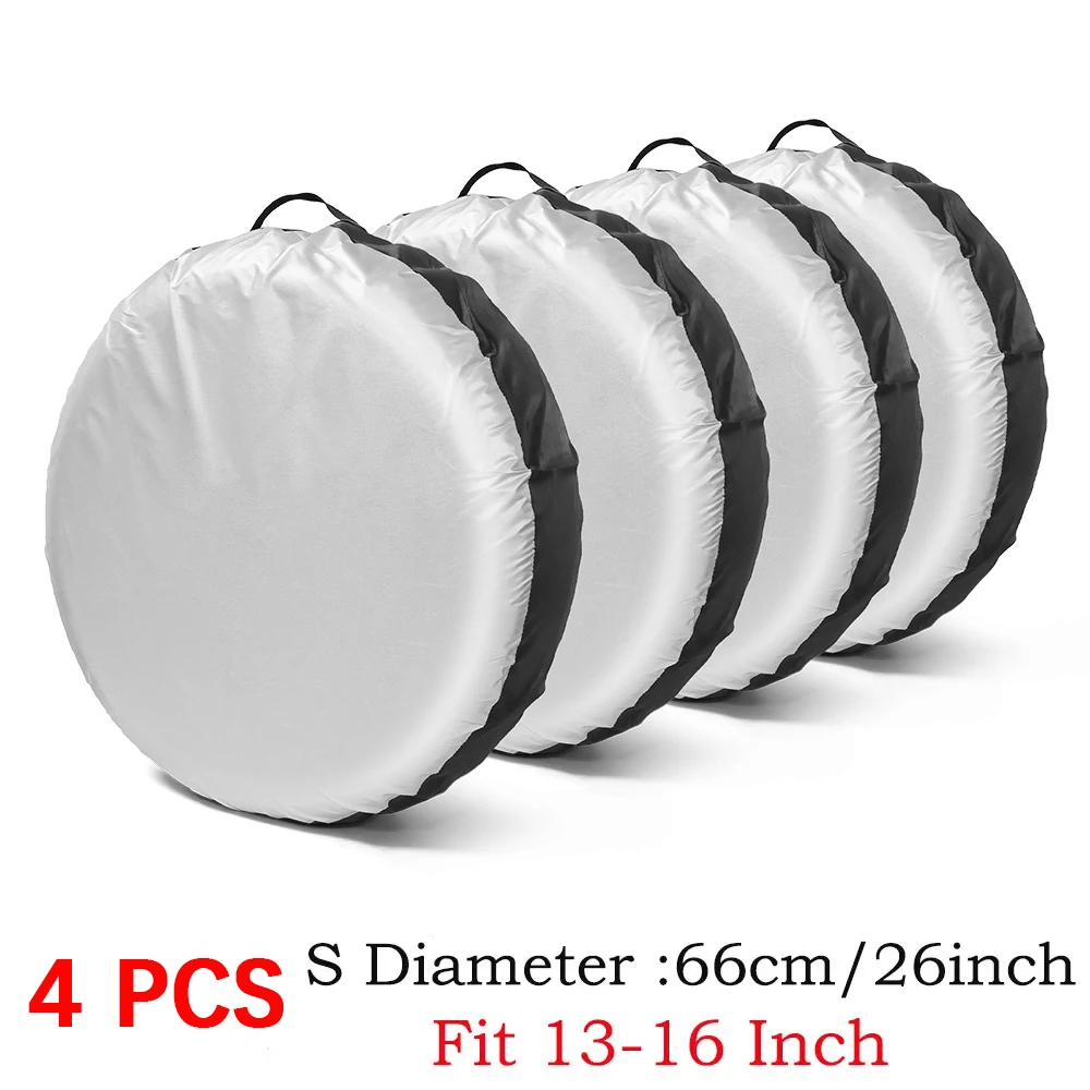 

1/2/3/4 Шт., Чехлы Для Автомобильных Шин, Полиэстеровая Защита Для Запасных Колес, Сумка Для Хранения Автомобильных Аксессуаров