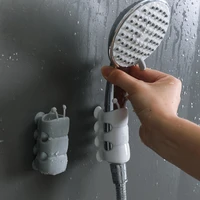 recableght shower head holder reusable removable silicone shower handheld wall mount suction cup shower bracket bathroom gadget