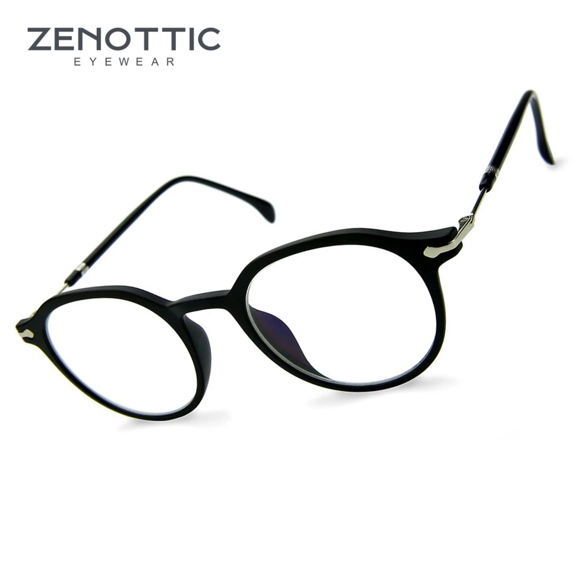 

ZENOTTIC Fashion Women Round Optical Glasses Frame Acetate Metal Vintage Spectacles Non-Prescription Eyewear Eyeglasses BT4202