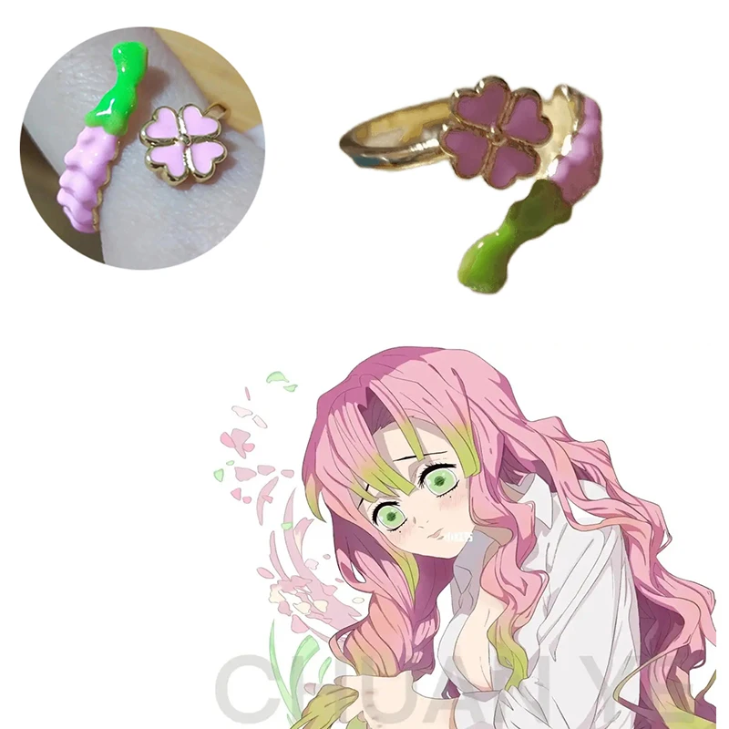 

1pc Demon Slayer Kimetsu No Yaiba Ring Kanroji Mitsuri Cosplay Sweet Cute Accessories Props Jewelry Ring Woman Gift
